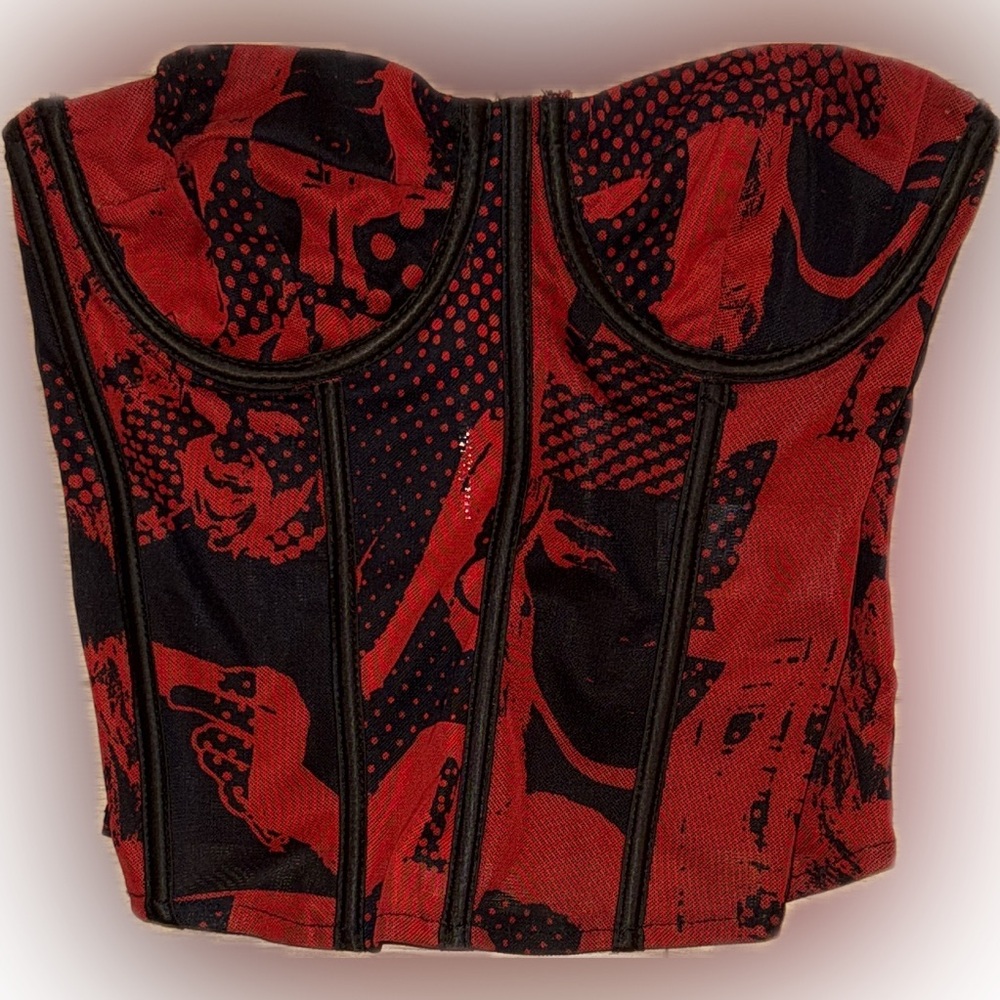 Red and Black Corset Top